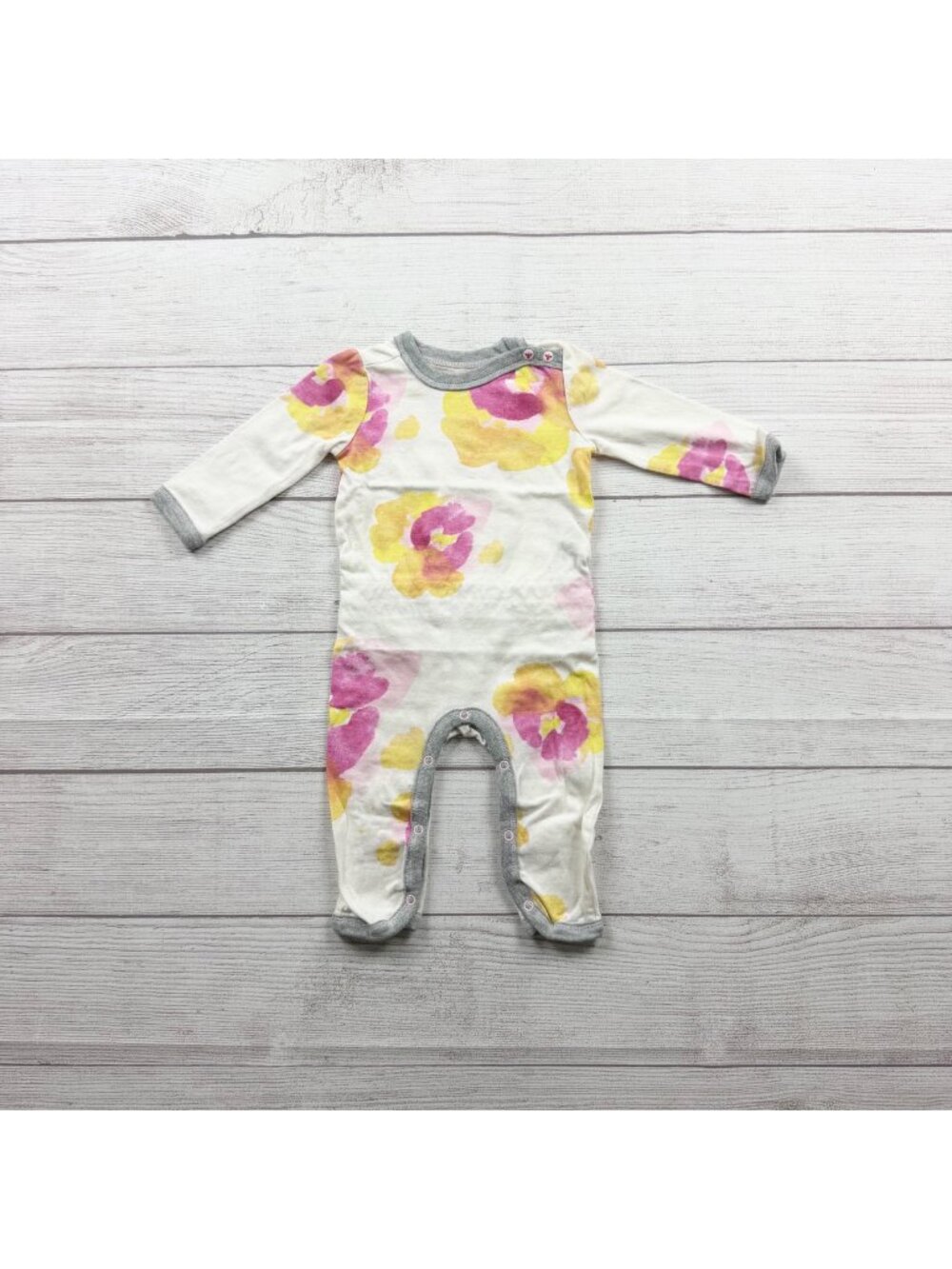Burts Bees Baby Organic Coverall Watercolor Romper Floral Print 0-3 Months